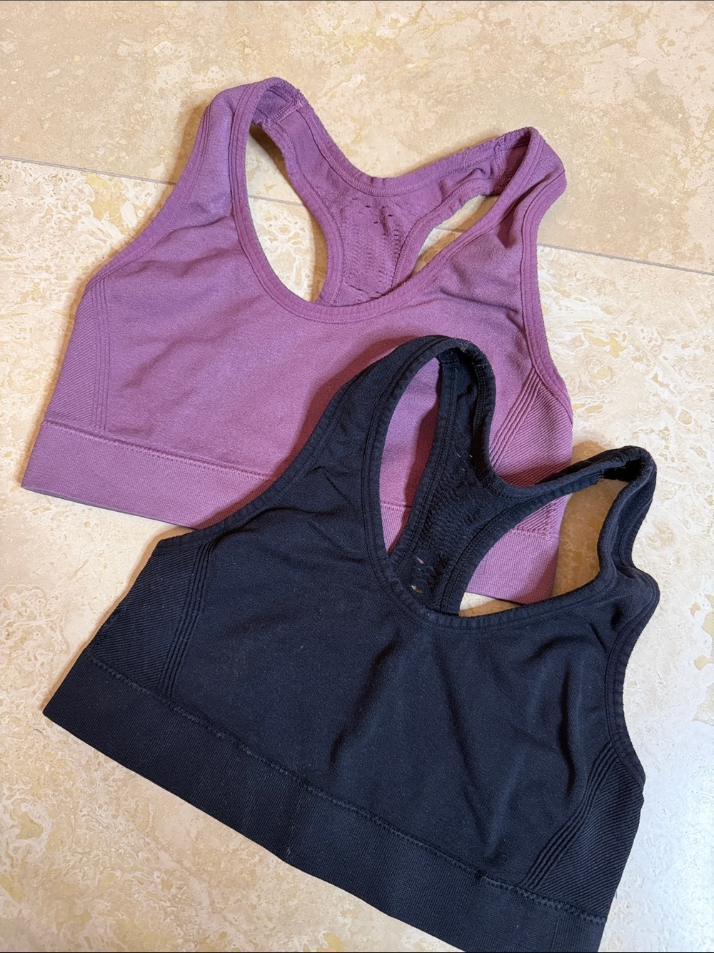 Women’s Racerback Sports Bra - Black & Purple